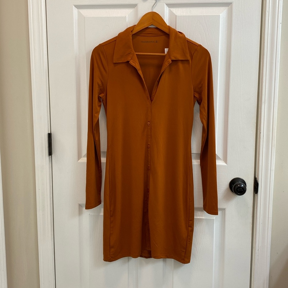 Abercrombie and Fitch dress, burnt orange color, button front, Medium